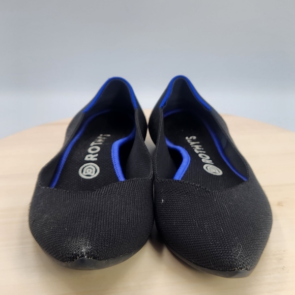 Rothy's Womens The Point Black Pointed Toe Ballet Flats sz W8.5 - Picture 2 of 13